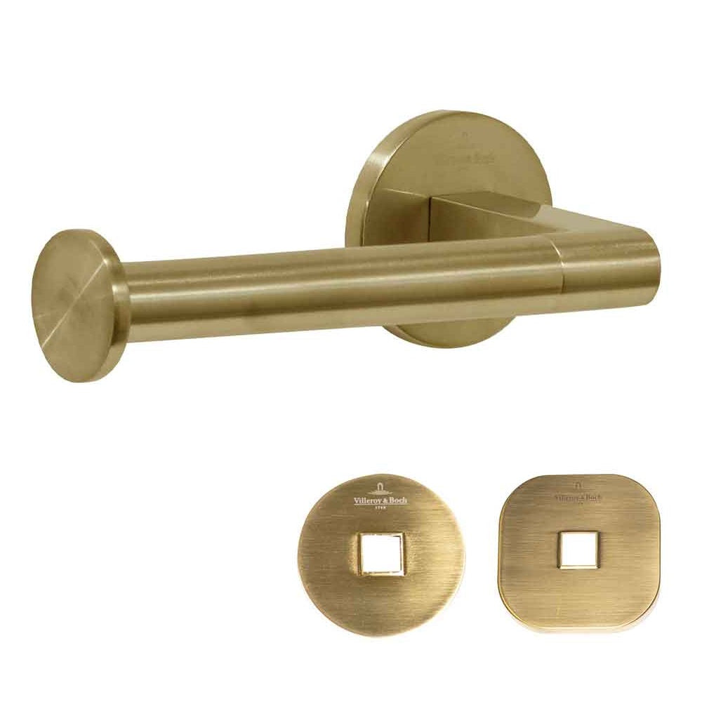 Villeroy & Boch Architectura Left Hand Facing Toilet Roll Holder - Brushed Gold