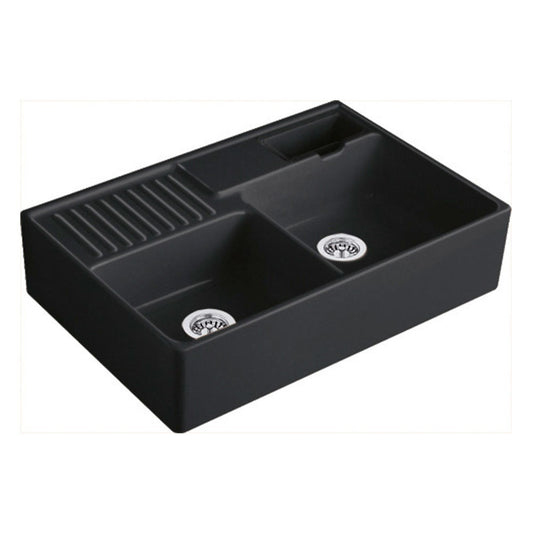 Villeroy & Boch Butler 895 Double Bowl Sink - Ebony