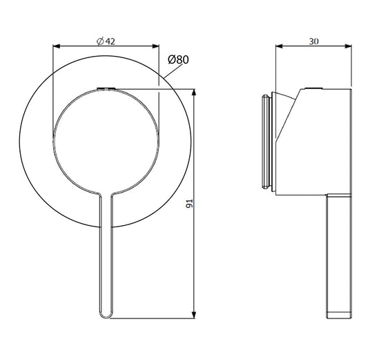 Villeroy & Boch Dawn Shower Mixer - Dimensions