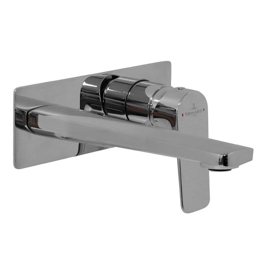Villeroy & Boch O.Novo Style Rectangular Wall Mounted Basin Mixer Set - Chrome