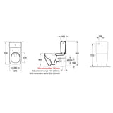 Villeroy & Boch Venticello DirectFlush BTW Toilet Suite - Dimensions