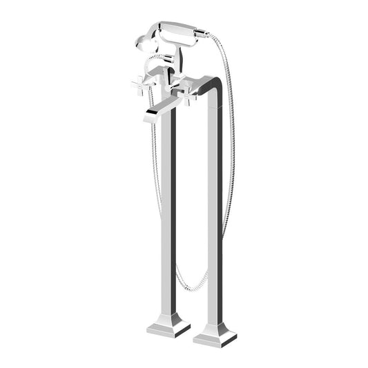 Zucchetti Bellagio Free Standing Bath Tap Set - Cross Handles