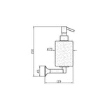 Zucchetti Bellagio Wall Mounted Soap Dispenser - Dimensions