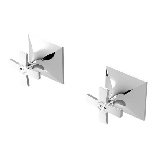 Zucchetti Bellagio Wall Taps - Cross Handles