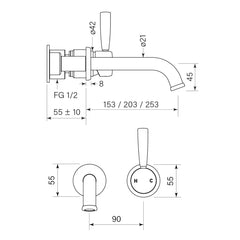 Faucet Strommen Bremont Wall Bath Mixer Set 150