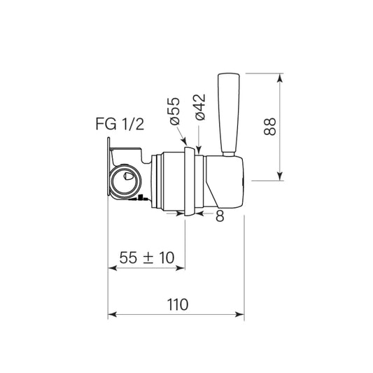 Faucet Strommen Bremont Wall Mixer 80