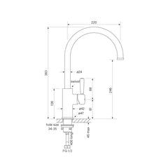 Faucet Strommen Bremont Sink Mixer Curve 220