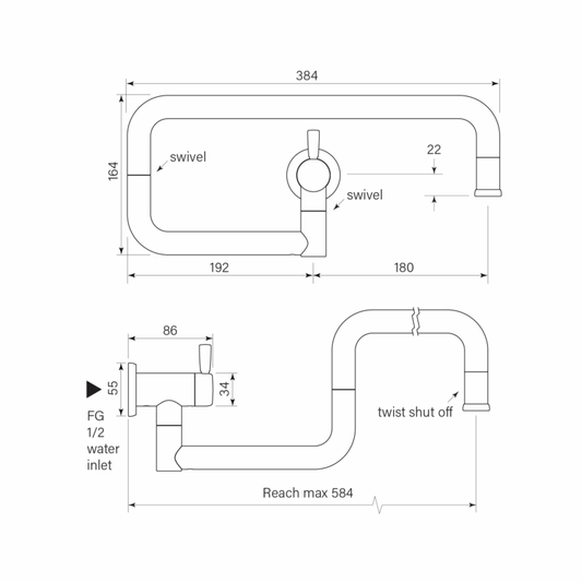 Faucet Strommen Bremont Pot Filler Wall mount