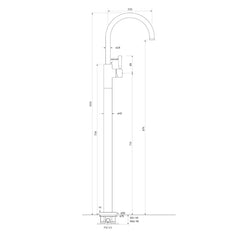 Faucet Strommen Bremont Floor Bath Mixer Curve