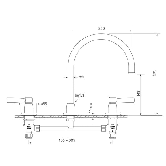 Faucet Strommen Bremont Lever Sink Set Hob