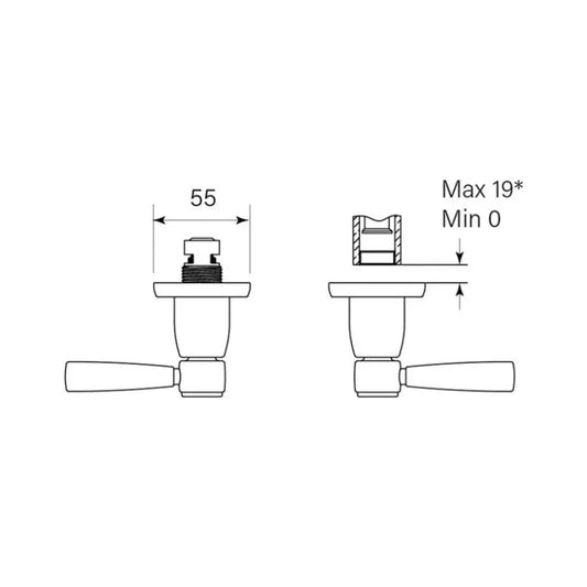 Faucet Strommen Bremont Lever Wall Tap Pair