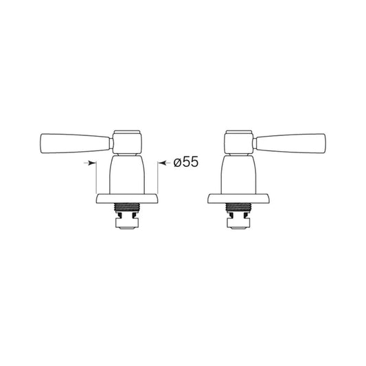 Faucet Strommen Bremont Lever Hob Tap Pair