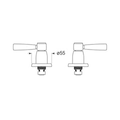 Faucet Strommen Bremont Lever Hob Tap Pair