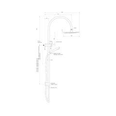 Faucet Strommen Bremont Dual Shower 600 Curved - Micro Hand Shower