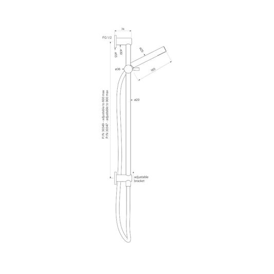 Faucet Strommen Bremont Slide Shower Inflow 600 - Micro Hand Shower