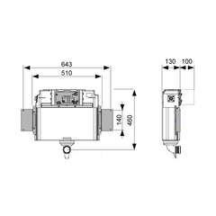 TECE 820mm Low Level Wall Faced Pedestal Cistern