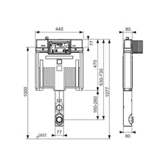 TECE 8cm Wall Faced Pedestal Cistern