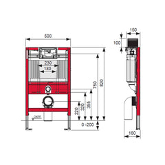 TECE 820mm Low Level Wall Hung Cistern