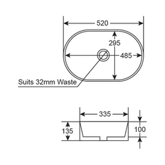 Argent Grace Neu 520 Oval Above Counter Basin
