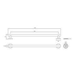 Argent Advantage Designer Grab Rail - 900mm