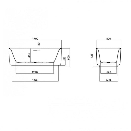 Arcisan Onkera 1700 Freestanding Bath