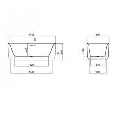 Arcisan Onkera 1700 Freestanding Bath