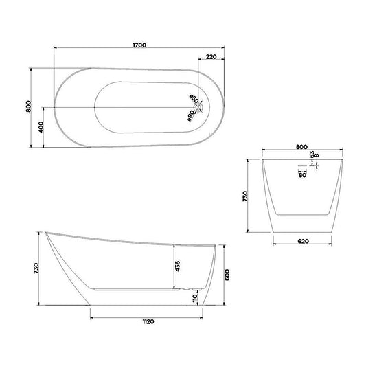 Arcisan Plaza 1700 Freestanding Bath