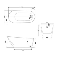 Arcisan Plaza 1700 Freestanding Bath