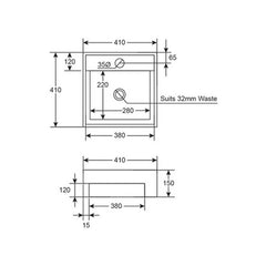 Argent Zen Neu 410 Semi Recessed Basin