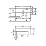 Argent Zen Neu 500 Semi Recessed Basin