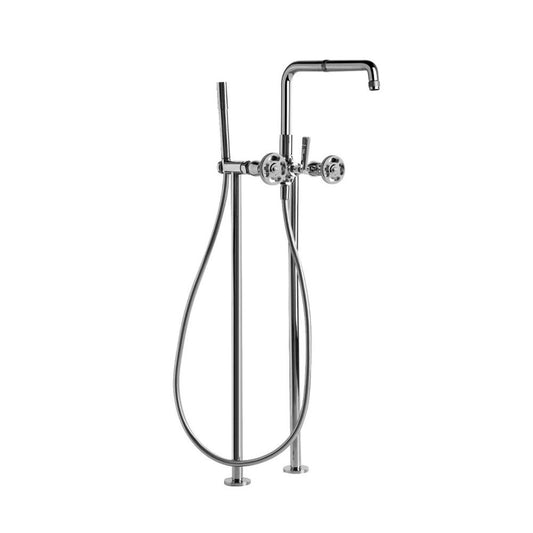 Brodware Industrica Floor Mounted Bath Mixer + Side Handshower