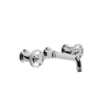 Brodware Industrica Wall Tap Set - 185mm Spout - Cross Handles