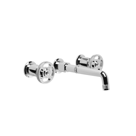 Brodware Industrica Wall Tap Set - 235mm Spout - Cross Handles