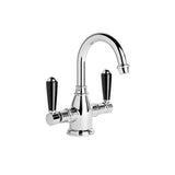 Brodware Winslow Twin Lever Basin Mixer - Gooseneck Spout