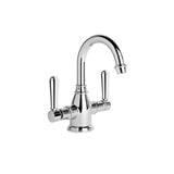 Brodware Winslow Twin Lever Basin Mixer - Gooseneck Spout