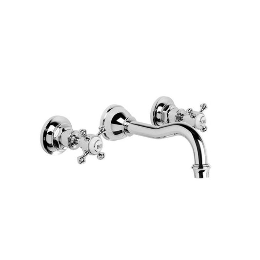 Brodware Winslow Wall Tap Set - 160mm Spout - Cross Handles