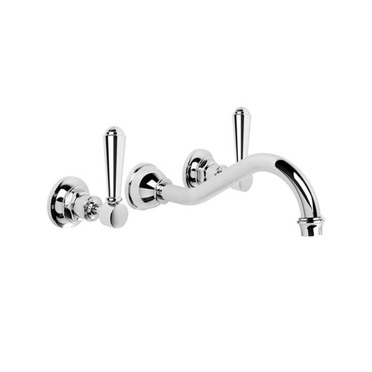 Brodware Winslow Wall Tap Set - 220mm Spout - Flow Controlled