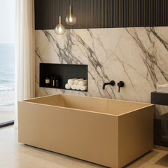 Pietra Bianca Cube Freestanding Bath - 1700