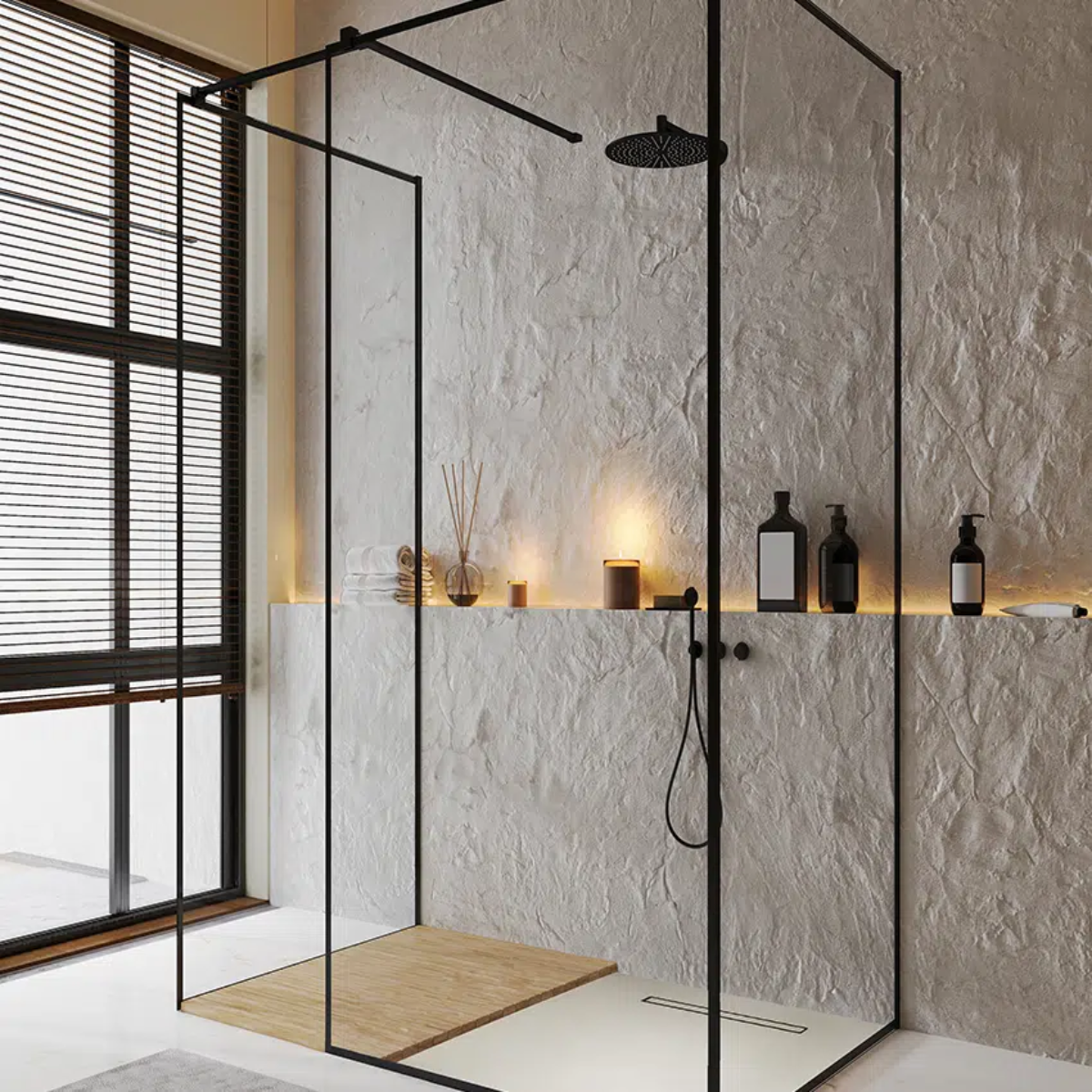 DADOquartz Shower floor in shower display