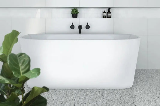 Decina Alegra Back to Wall Freestanding Bath - 1400 to 1700 with Integrated Overflow