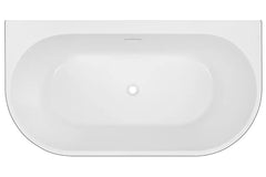 Decina Alegra Black Back to Wall Freestanding Bath - 1700 with Integrated Overflow (Optional)