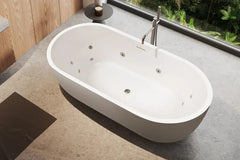 Decina Elisi 1700 Freestanding Spa Bath - 12 Jets with Integrated Overflow