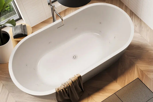 Decina Elisi 1700 Freestanding Spa Bath - 12 Jets with Integrated Overflow