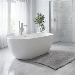 Decina Viva Fluted Freestanding bath  in bathroom 