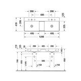 Duravit DuraSquare Double Wall Hung Basin