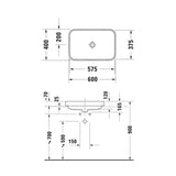 Duravit Happy D.2 Plus Rectangle Above Counter Basin