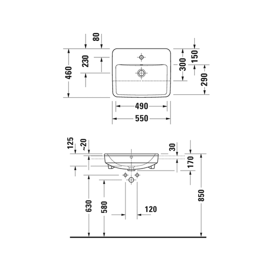 Duravit No.1 Semi-Recessed Basin