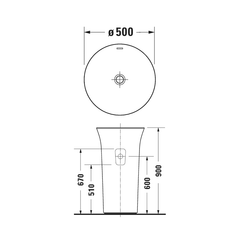 Duravit White Tulip Freestanding Basin
