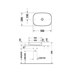 Duravit Zencha Rectangle Above Counter Basin