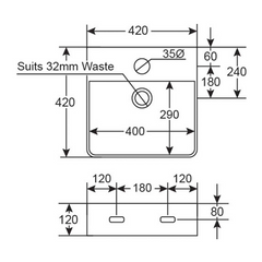 Argent Evo Neu 420 Square Above Counter Basin